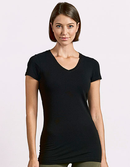 Women´s Slim Fit V-Neck-T Long